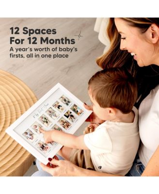 Nova Baby's First Year Photo Frame, 12 Months Newborn Baby Picture Frame, Monthly Birthday Milestone Collage