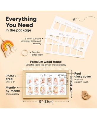 Nova Baby's First Year Photo Frame, 12 Months Newborn Baby Picture Frame, Monthly Birthday Milestone Collage