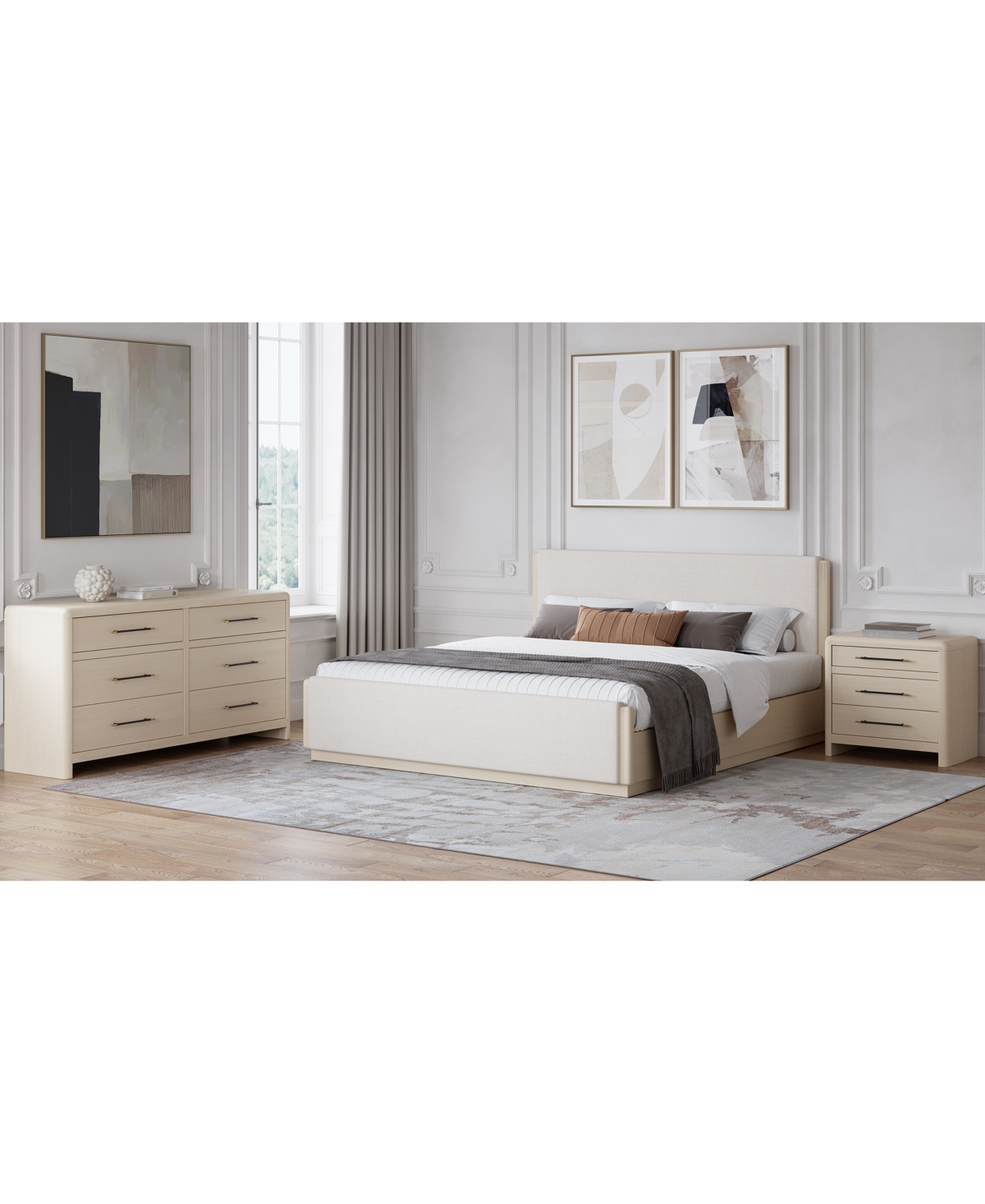 Macy's Wallen 3-pc. Set (full Bed, Dresser & Nightstand) In White