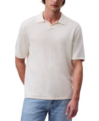 Calvin Klein - Men's Textured Pullover Open-Collar Polo Shirt
