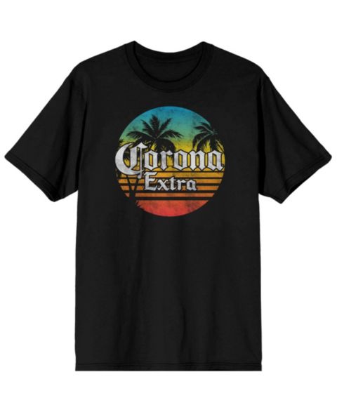 Мужская футболка Corona Logo Gradient Black T-Shirt-Small, цвет: Чёрный