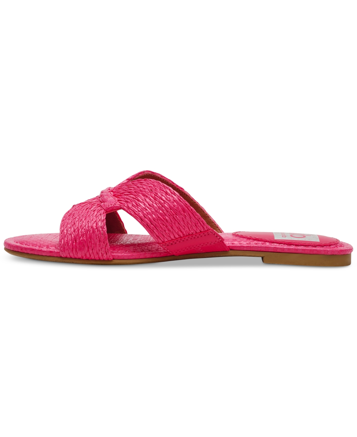 Dv Dolce Vita Women's Geeya Raffia Criss Cross Strap Flat Slide Sandals In Watermelon Raffia