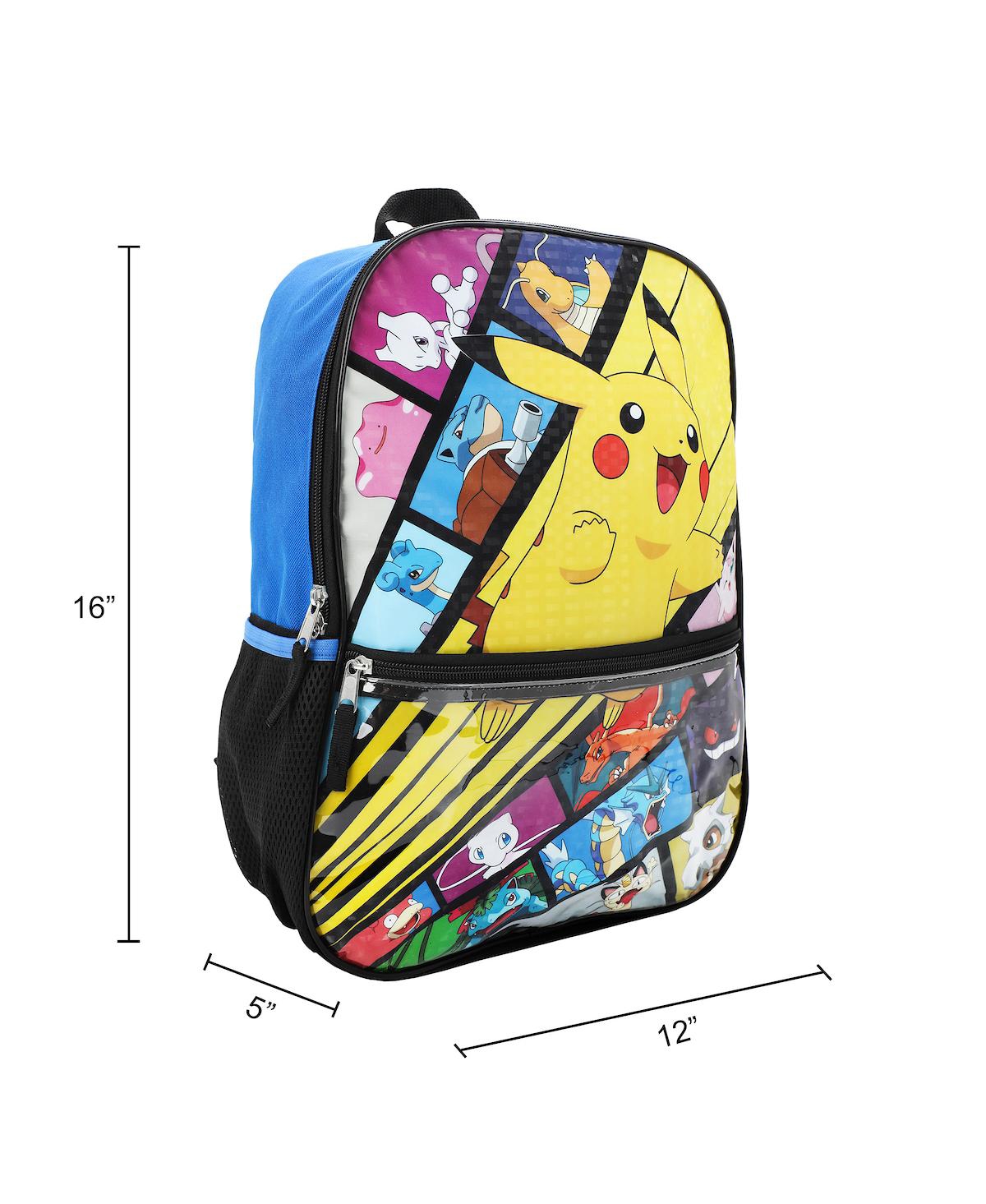 Pokemon Pikachu Anime Cartoon 4-Piece Backpack Accessories Set for boys