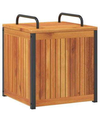 Patio Cushion Box 17.7&amp;quot;x17.7&amp;quot;x17.7&amp;quot;/20.9&amp;quot; Solid Wood Acacia and Steel