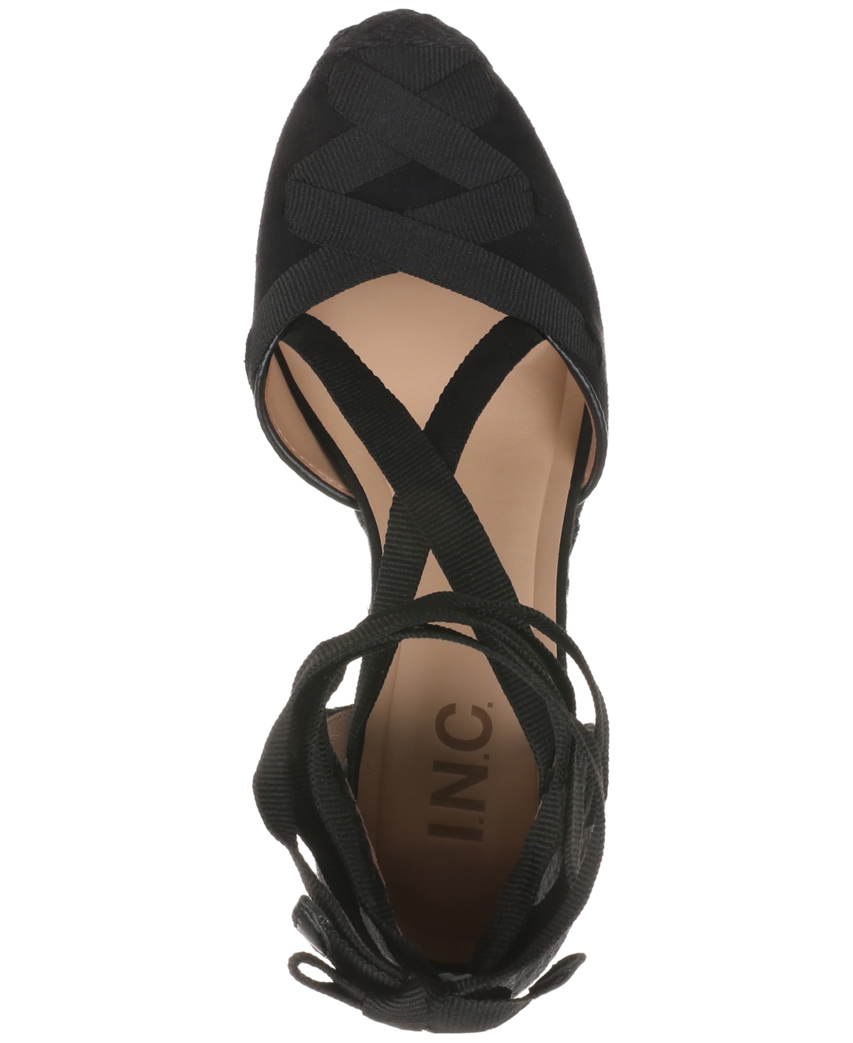 Shop Inc International Concepts Women's Merryy Espadrille Wedge Sandals, Exclusively At Macy's In Black Micro