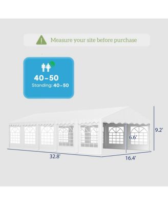 16.5' x 33' Party Tent Canopy with Removable Sidewalls,