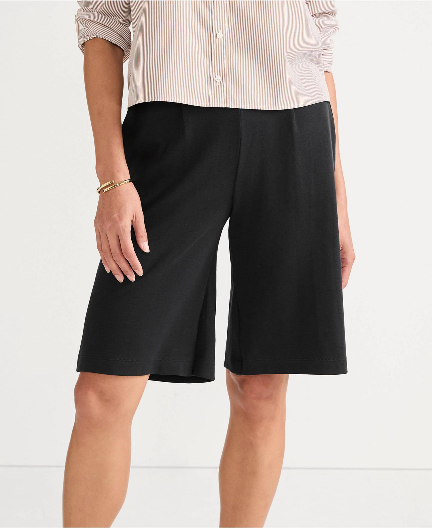 Women's Sport Knit High Rise Pleated 12" Bermuda Shorts