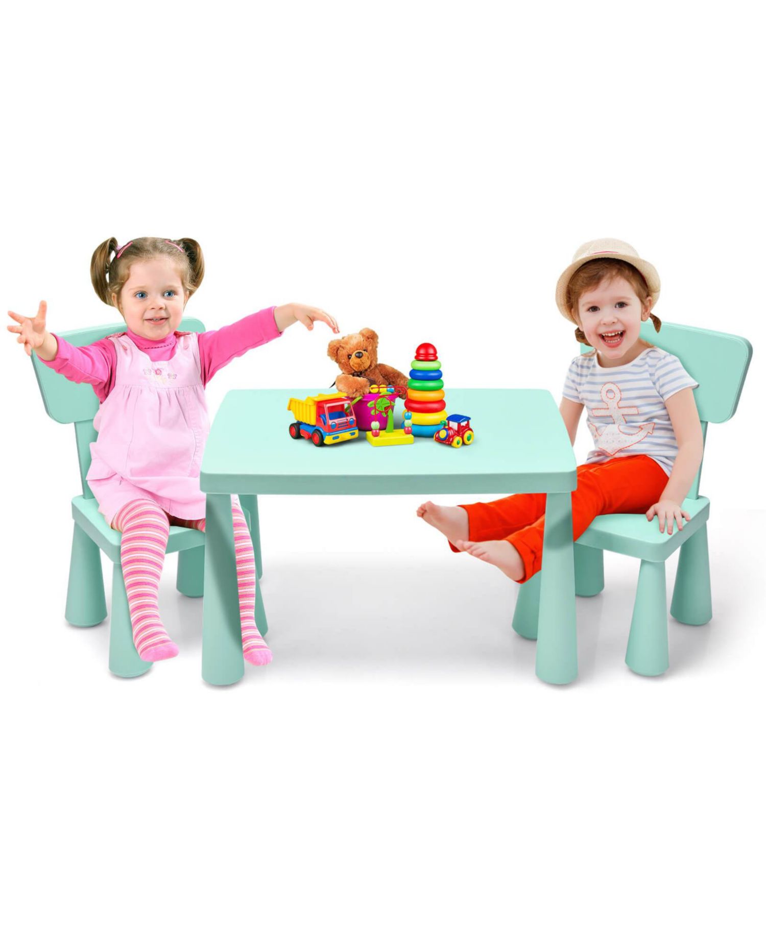 Kids Activity Table and 2-Chair Set, 3 Pieces