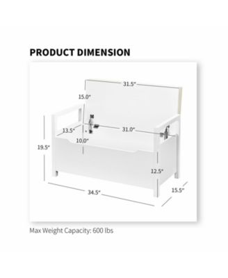 Shoe Storage Bench with Cushion Seat for Entryway