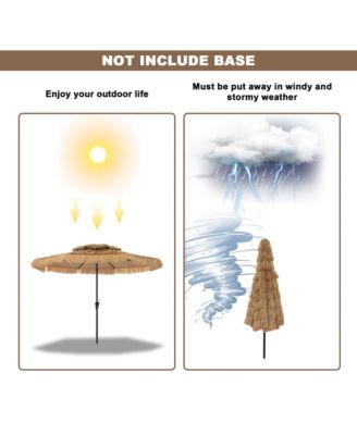 10 Ft. Outdoor Double Top Hawaiian Style Thatch Umbrella