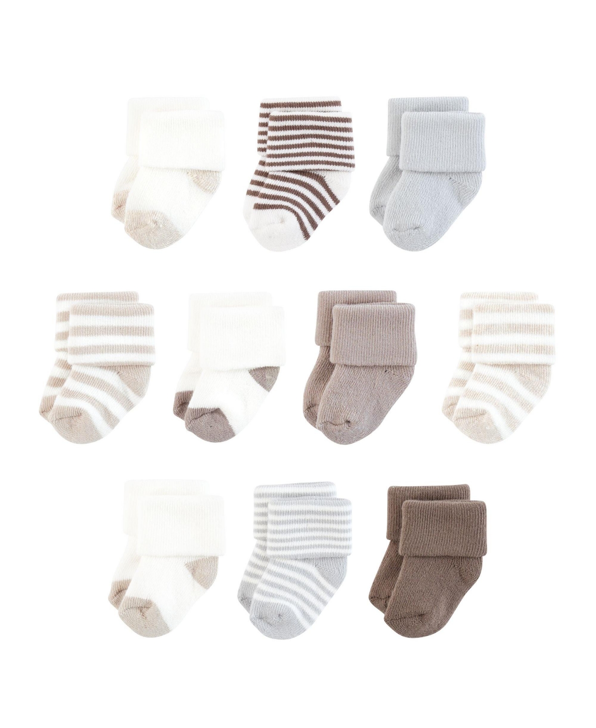 Touched by Nature Baby Boys Unisex Organic Cotton Socks, Neutral Stripes