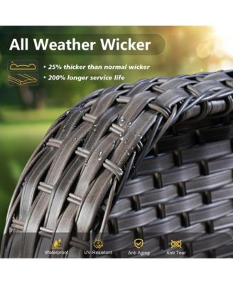 2-Piece Outdoor  Patio Furniture Set with High Back Chairs, All Weather Wicker Conversation Set for Garden and Backyard