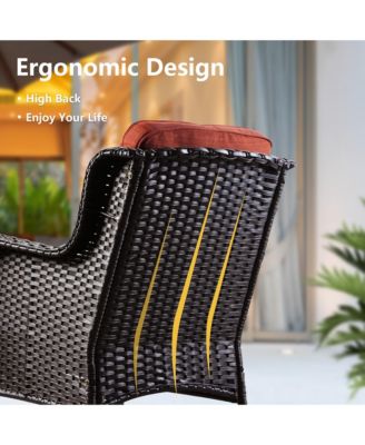 2-Piece Outdoor  Patio Furniture Set with High Back Chairs, All Weather Wicker Conversation Set for Garden and Backyard