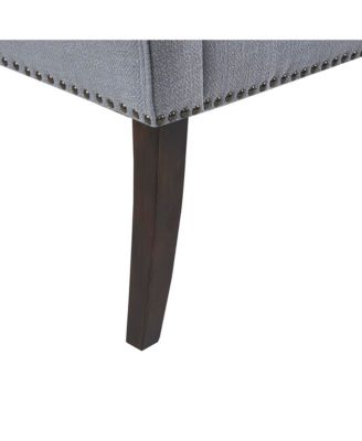 Upholstered Accent Bench with Nailhead Trim and Solid Wood Legs