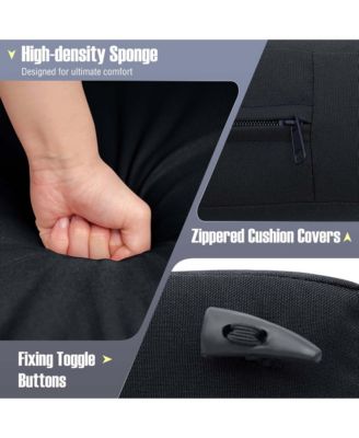 Set of 7 Dining Furniture Set PE Rattan Sectional Sofa Set Patio