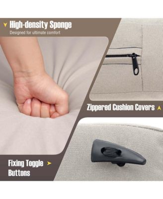 Set of 7 Dining Furniture Set PE Rattan Sectional Sofa Set Patio