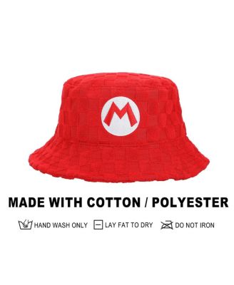 Men's Bros Luigi Logo Green Checkered Bucket Hat