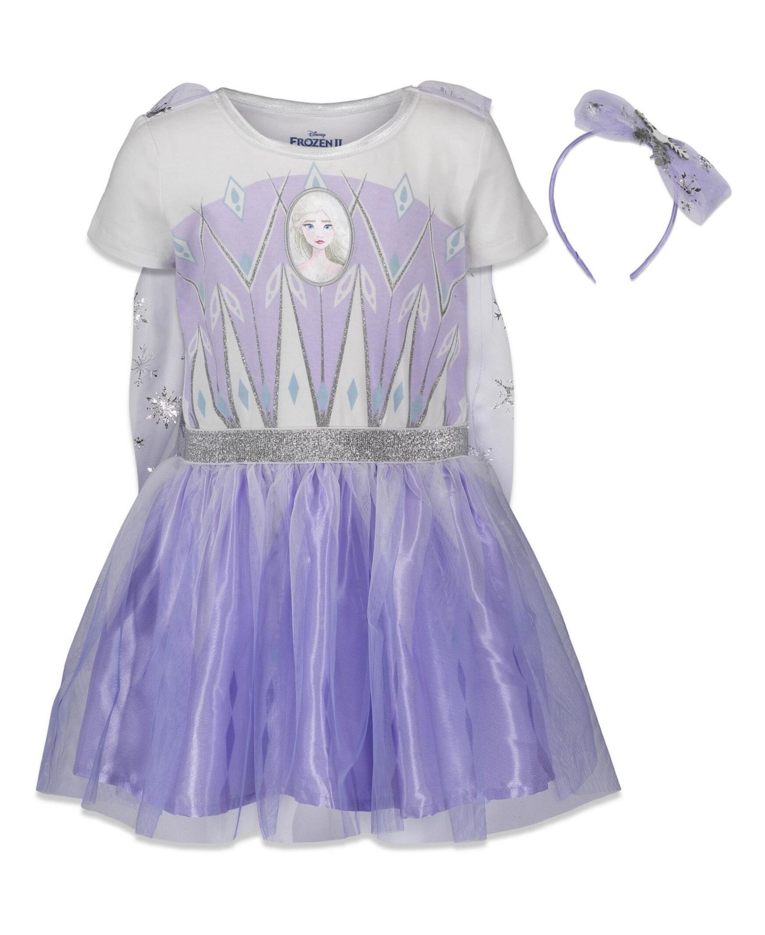Disney Princess Anna Elsa Girls Gown and Headband Toddler to Big Kid