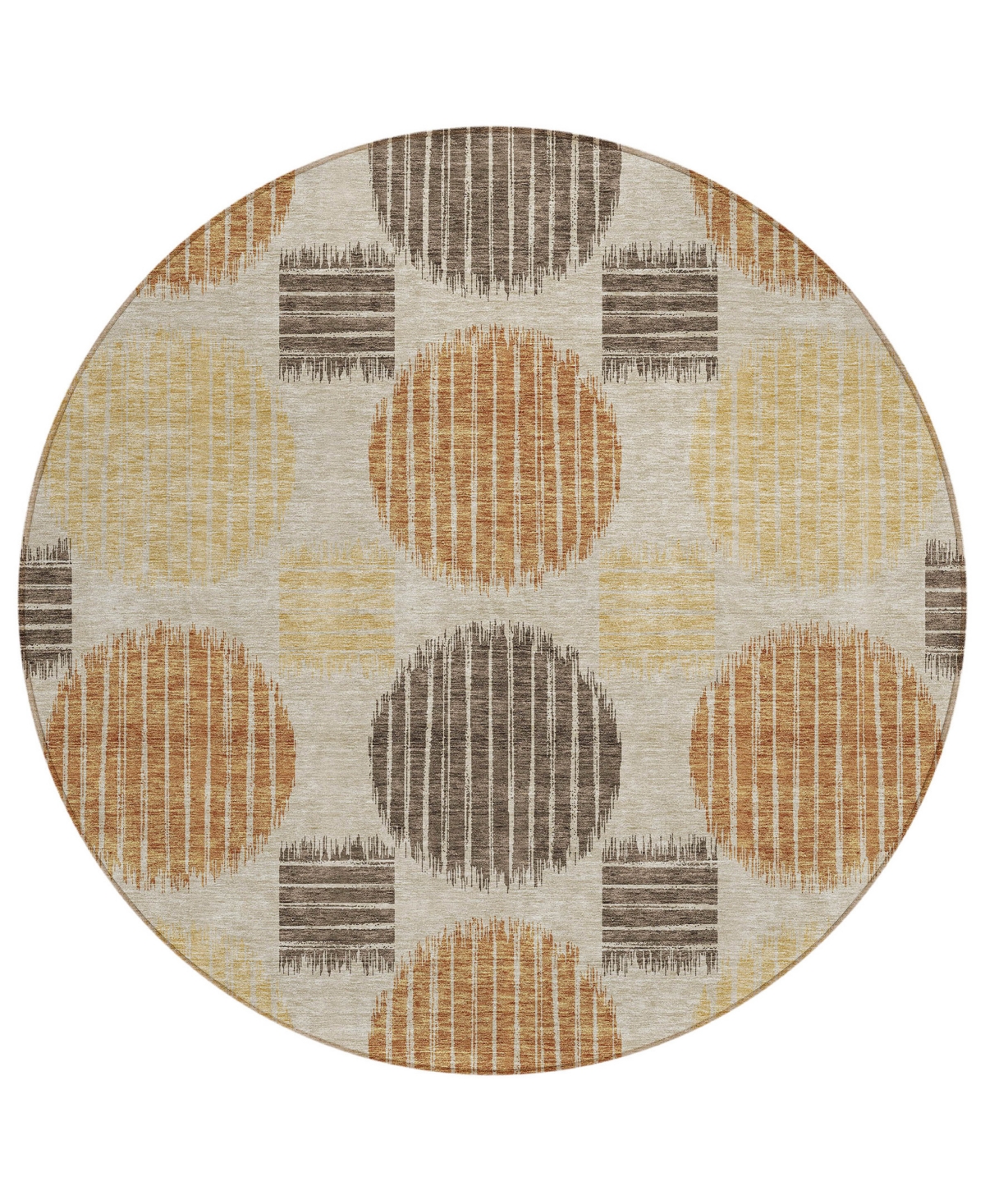 Addison Chantille Acn900 8'x8' Round Area Rug In Tan