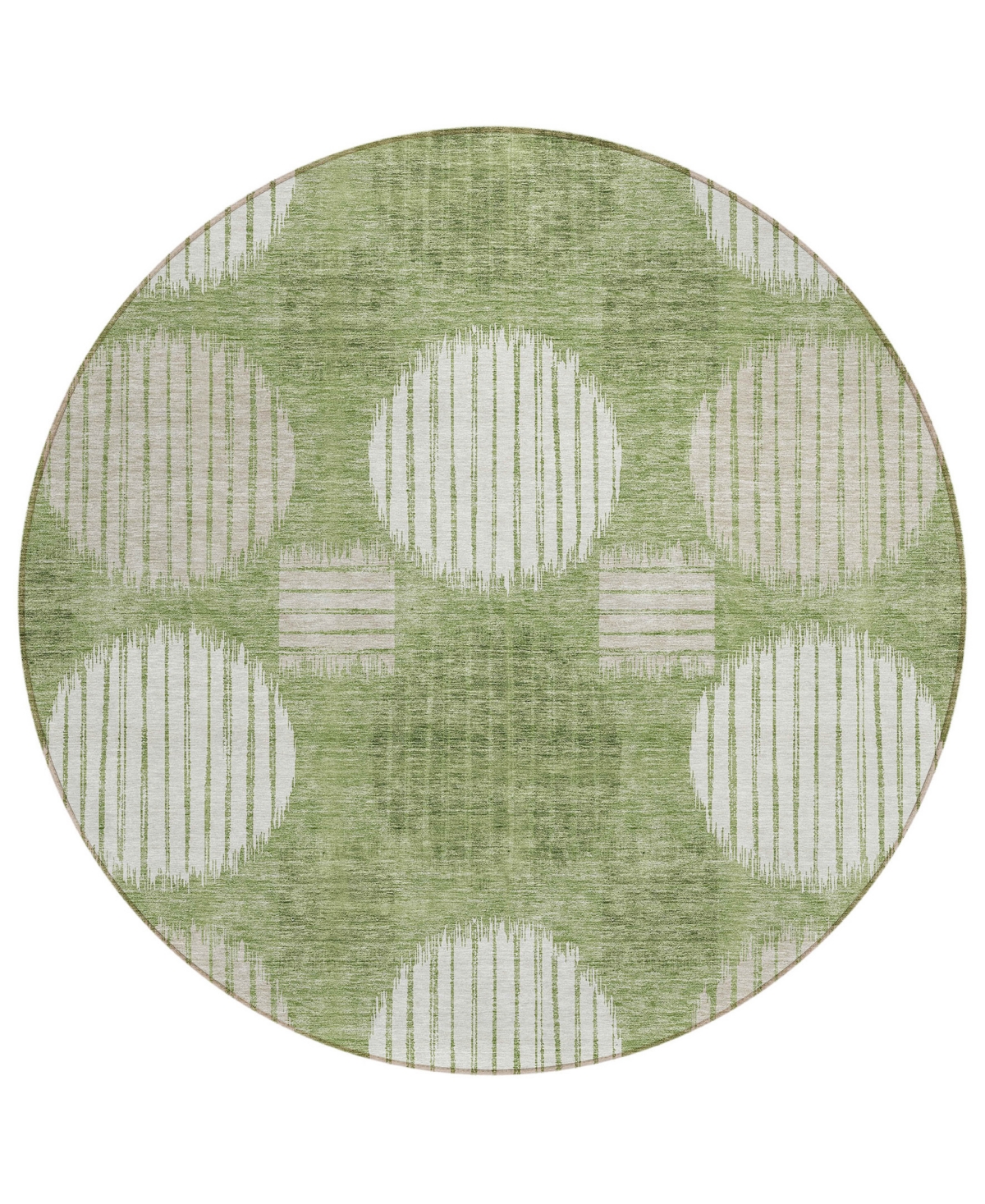 Shop Addison Chantille Machine Washable Acn900 8'x8' Round Area Rug In Green