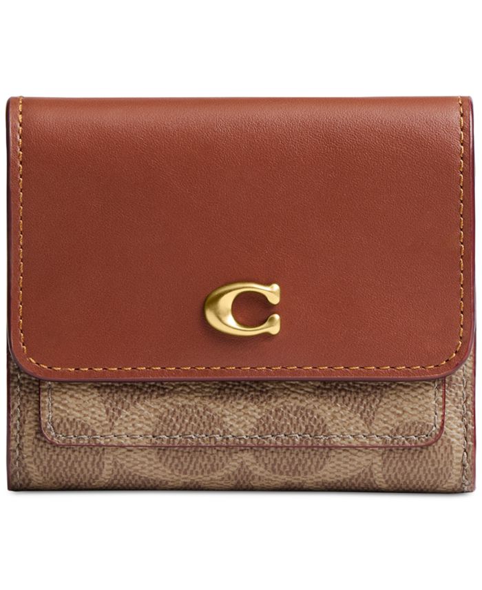 COACH Mila Small Signature Canvas Flap Wallet