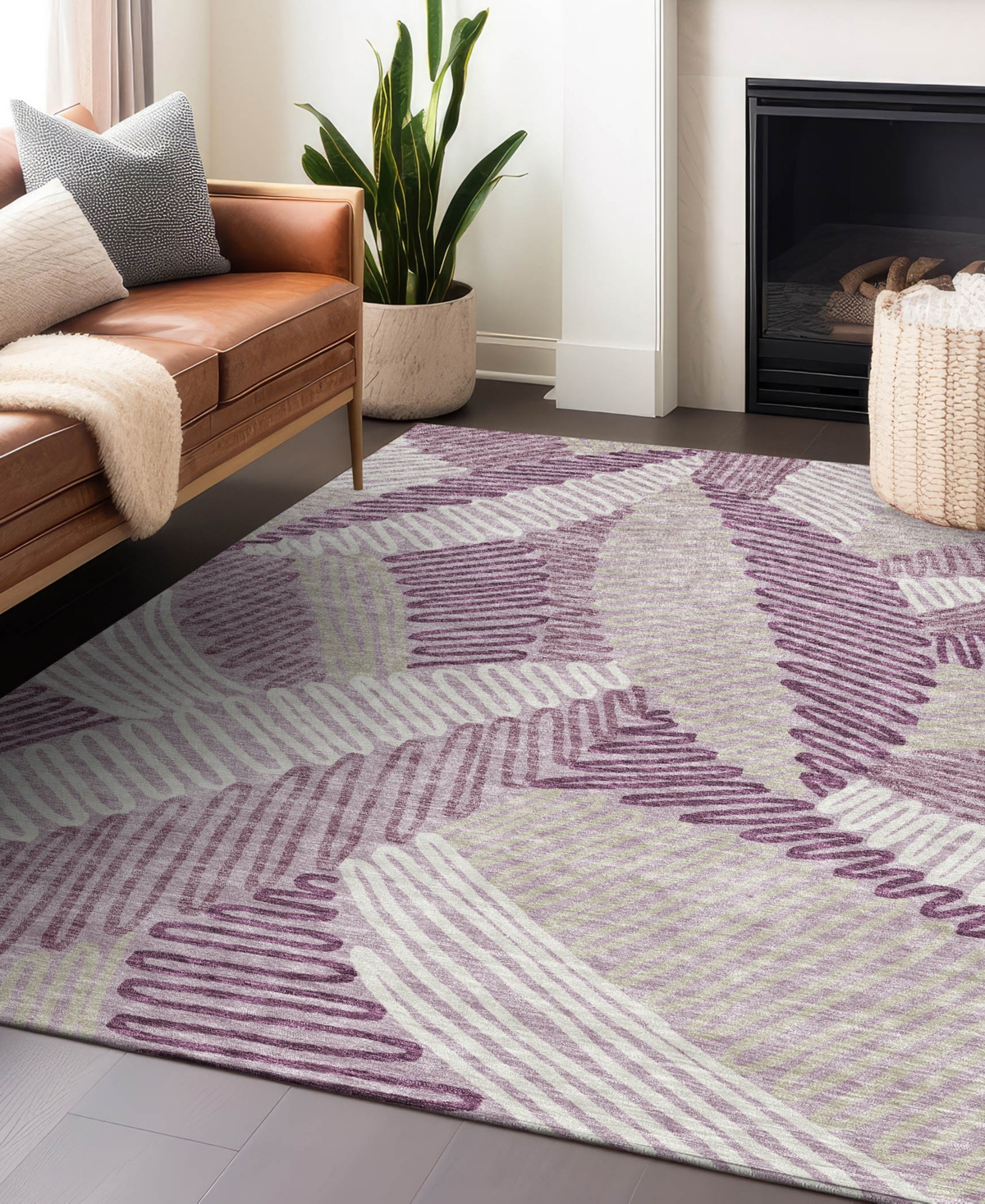 Addison Chantille Acn904 8'x10' Area Rug In Lavender
