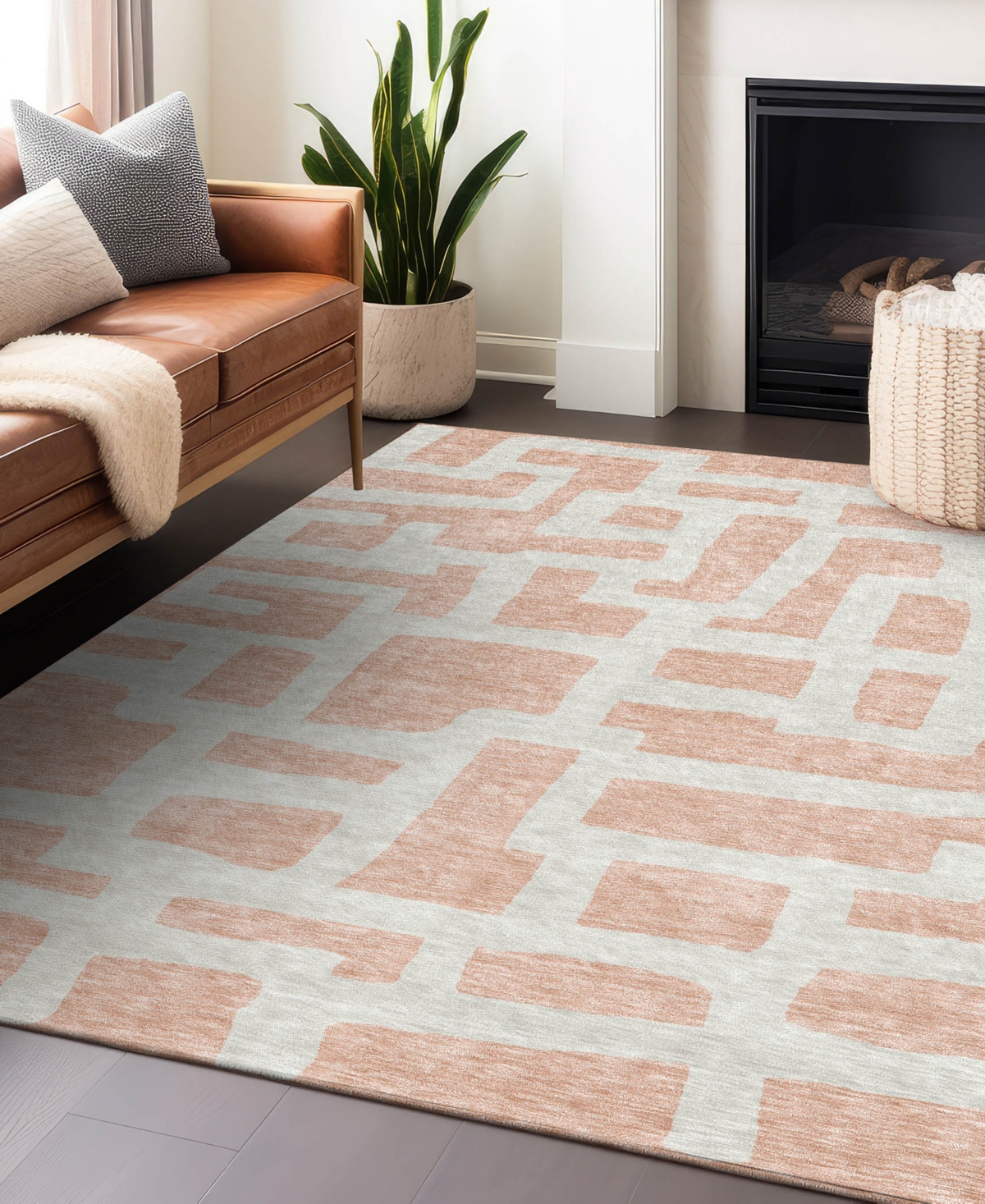 Addison Chantille Acn903 8'x10' Area Rug In Peach