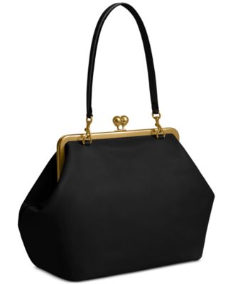 Medium Leather Kisslock Frame Bag