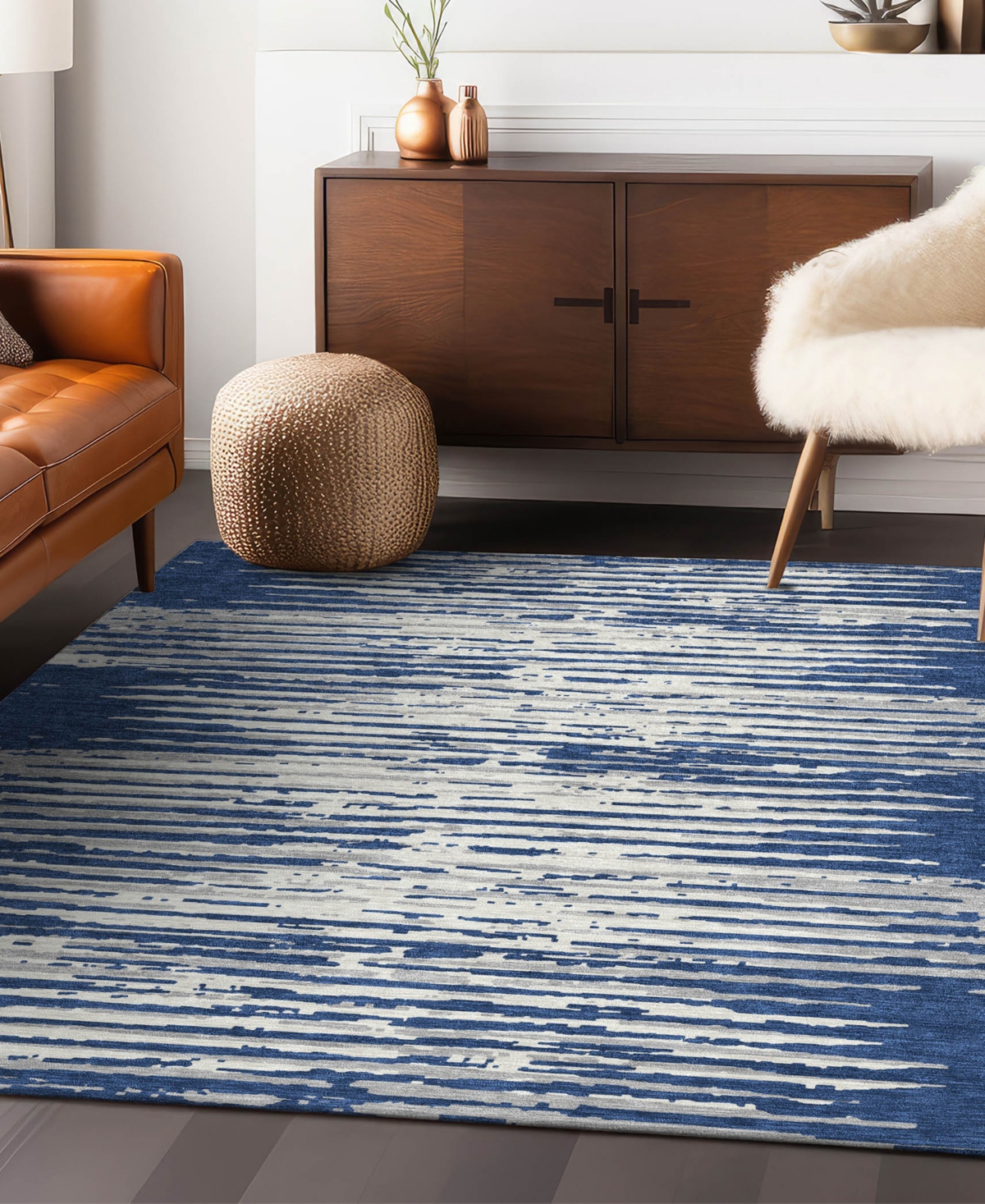 Addison Chantille Acn888 5'x7'6 Area Rug In Navy