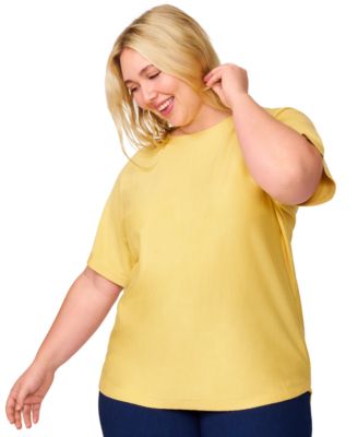 Plus Size Button-Back Dolman-Sleeve Sweater, Exclusively at Macy's