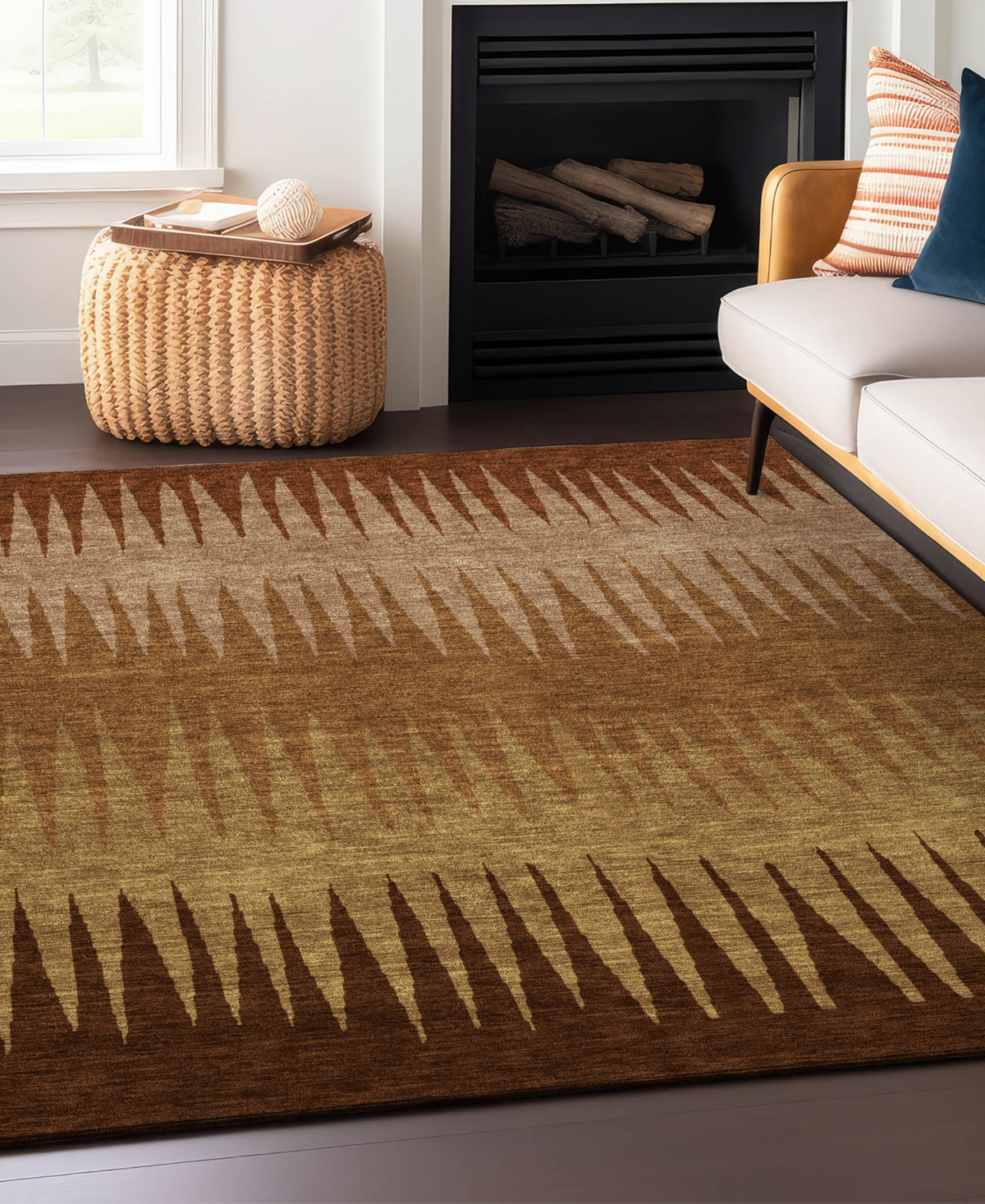 Addison Chantille Acn886 8'x10' Area Rug In Paprika