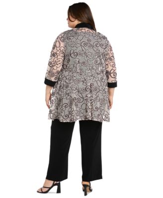 Plus Size 2-Pc. Soutache Layered-Look Jacket & Pants Set