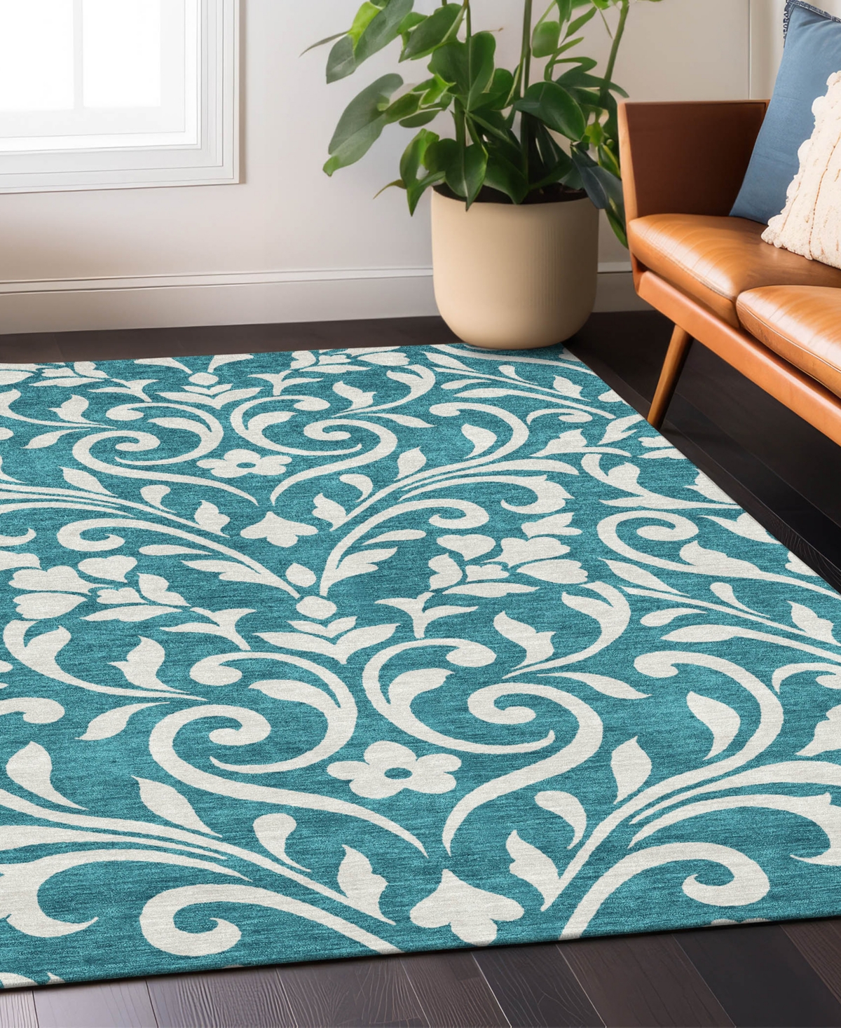 Shop Addison Chantille Machine Washable Acn875 8'x10' Area Rug In Teal