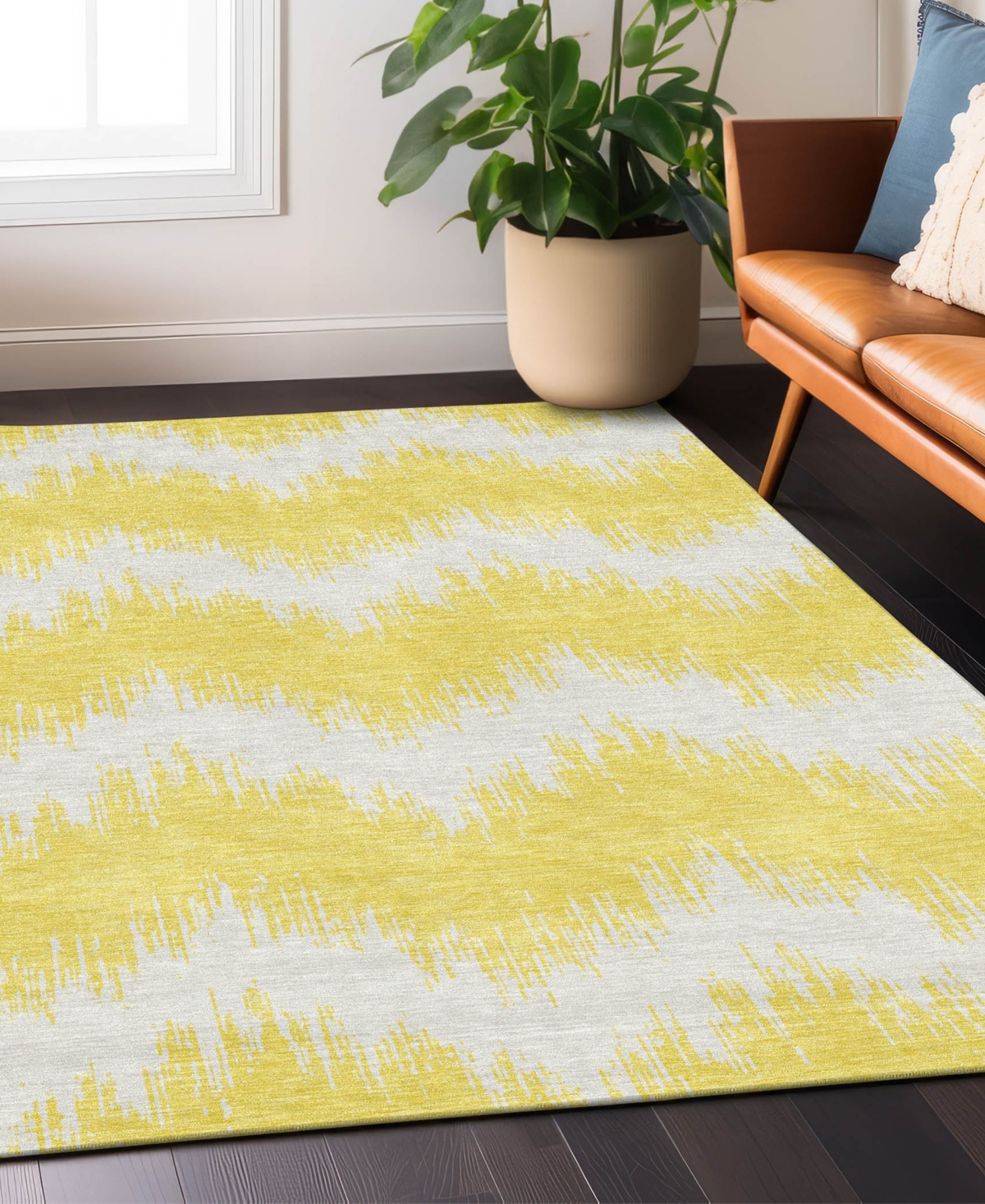 Addison Chantille Acn880 5'x7'6 Area Rug In Yellow