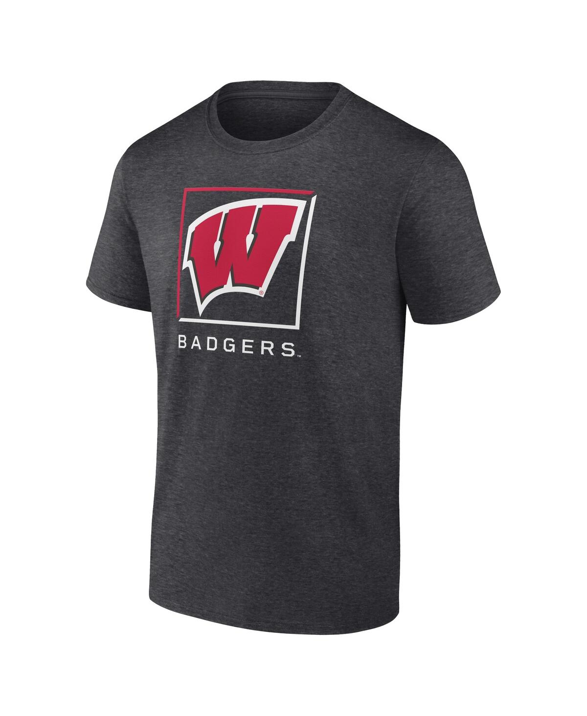 Fanatics Men's Charcoal Wisconsin Badgers Fundamentals Halved Team T-shirt In Charcoal