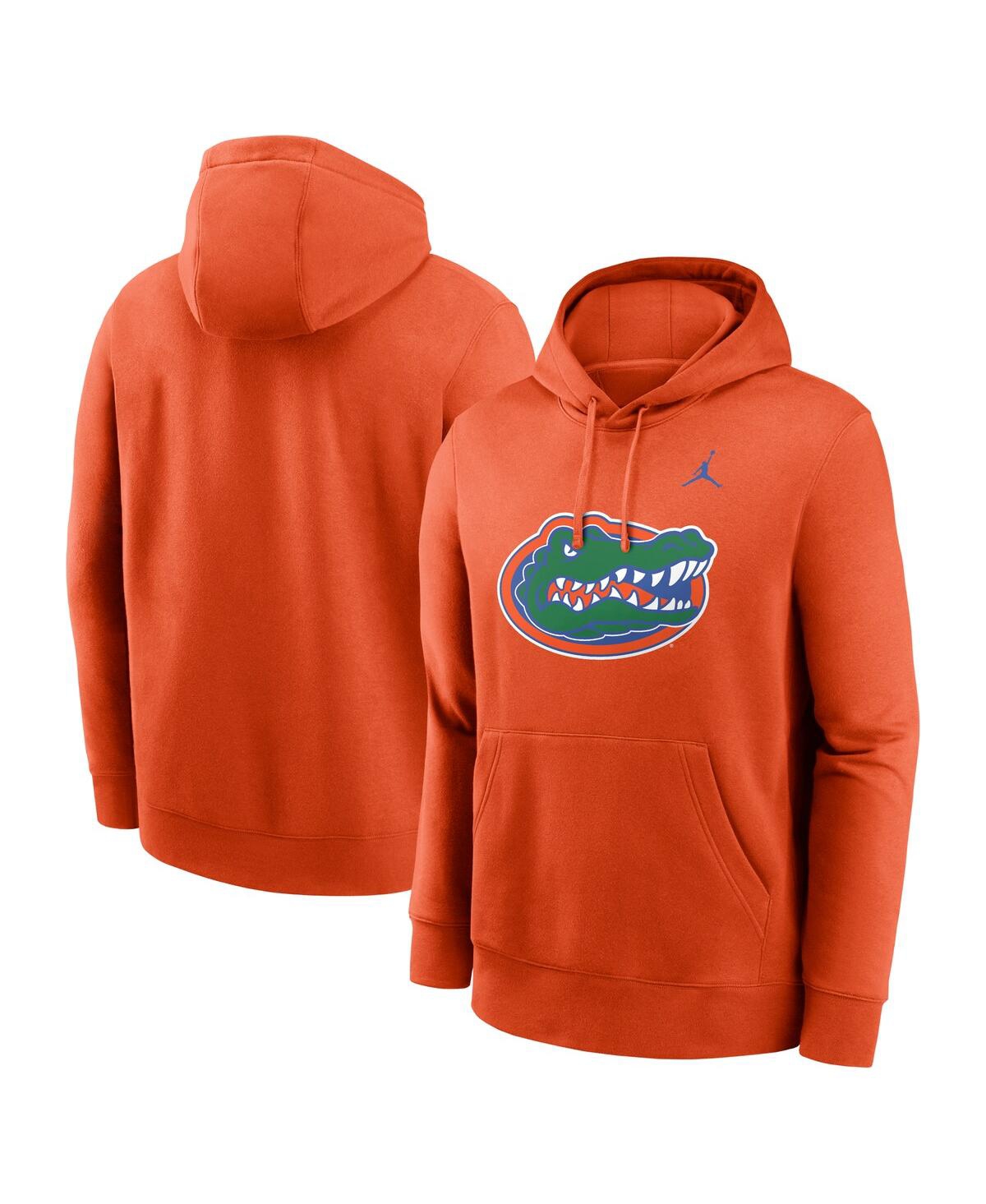 JORDAN MEN'S ORANGE FLORIDA GATORS PRIMETIME CLUB FLEECE PULLOVER HOODIE 