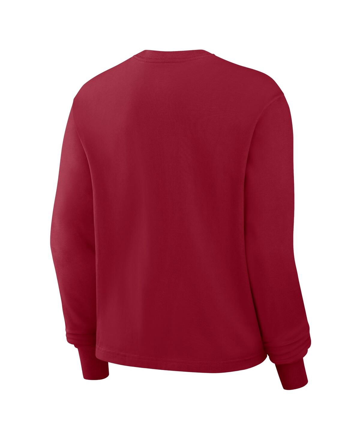JORDAN WOMEN'S CRIMSON OKLAHOMA SOONERS PRIMETIME UNIVERSITY LONG SLEEVE BOXY T-SHIRT 