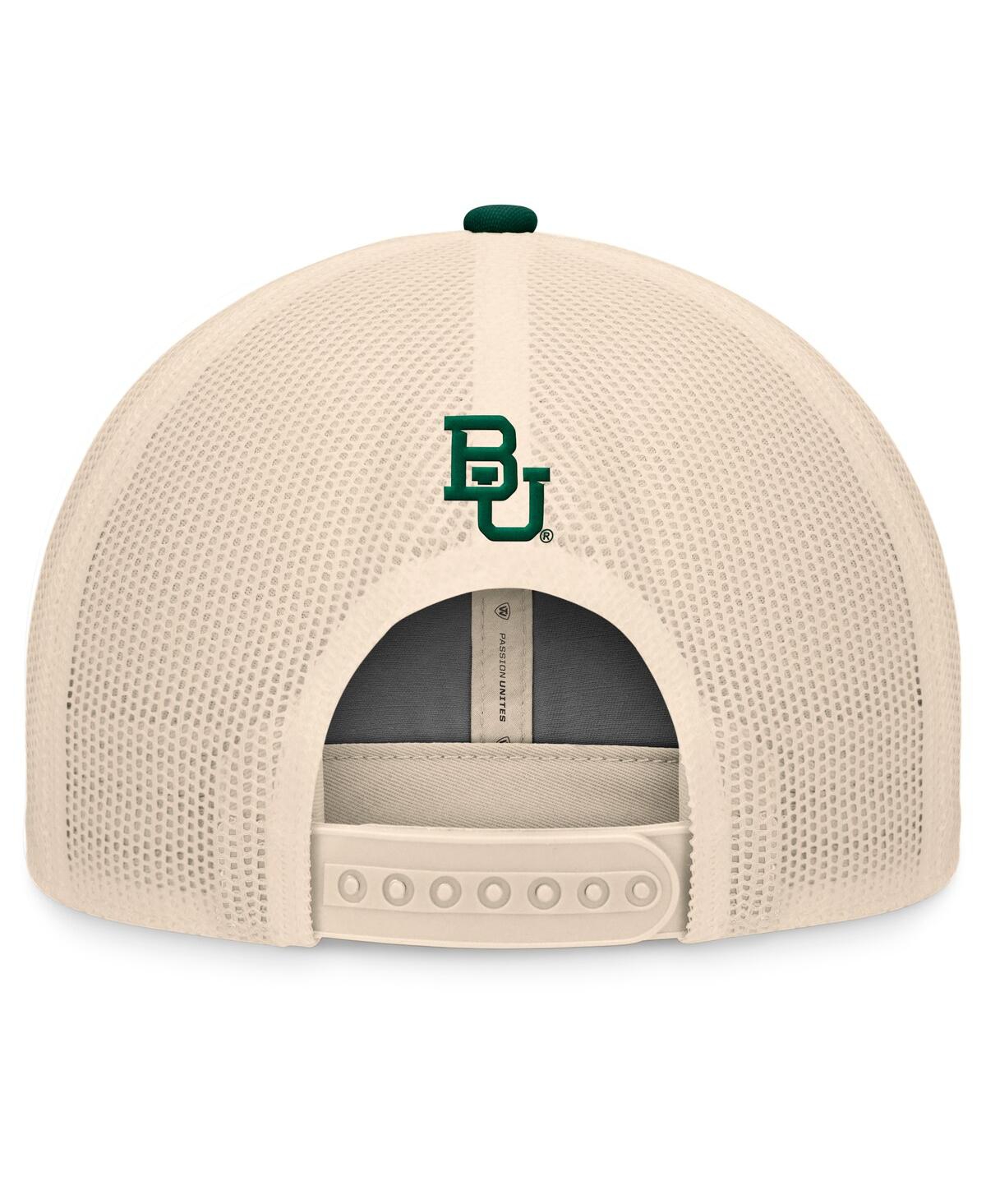 Top Of The World Men's Green/natural Baylor Bears Bennett Trucker Adjustable Hat In Green,natural