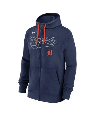 Men's Navy Detroit Tigers Knockout Script Full-Zip Hoodie