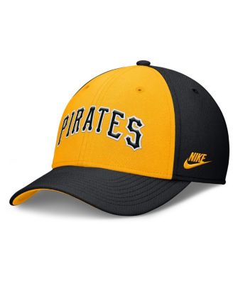 Men's Black/Gold Pittsburgh Pirates Rise Swoosh Performance Flex Hat