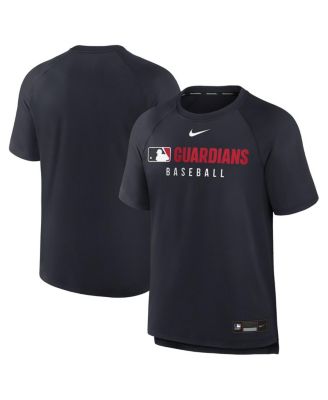 Nike - Men's Navy Cleveland Guardians Authentic Collection Pregame Raglan Performance T-shirt