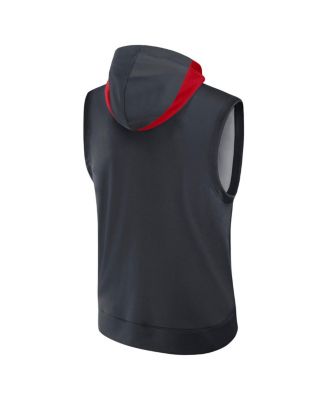 Men's Navy Cleveland Guardians Authentic Collection Performance Sleeveless Pullover Hoodie