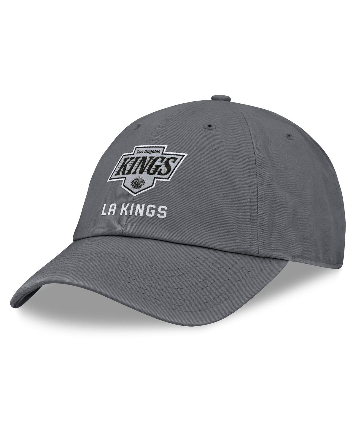 Fanatics Men's Charcoal Los Angeles Kings Washed Adjustable Hat In Charcoal
