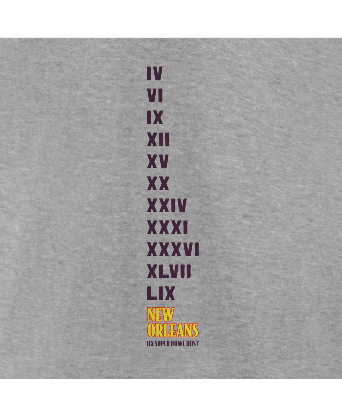Fanatics Men's Heather Gray Super Bowl Lix Marble Wordmark Fleece Crew Sweatshirt In Heather Gray