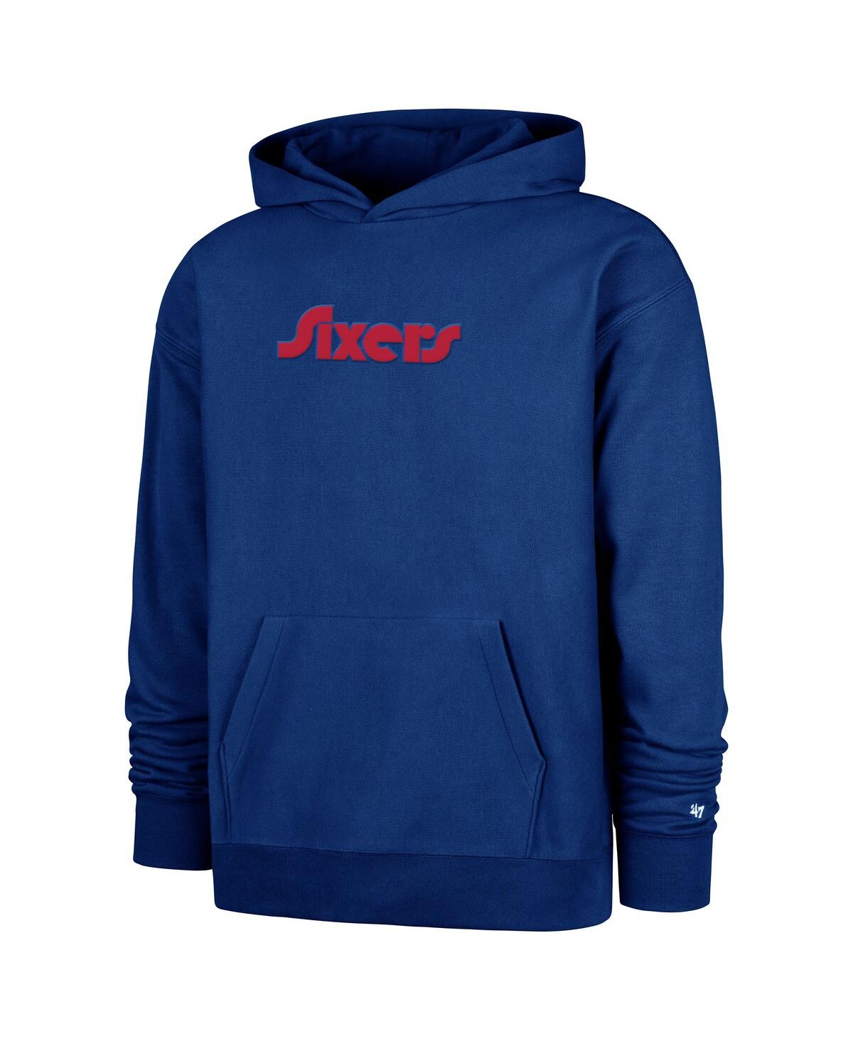 Shop 47 Brand Men's Royal Philadelphia 76ers 2024/25 City Edition Double Crossover Foundation Pullover Hoodie