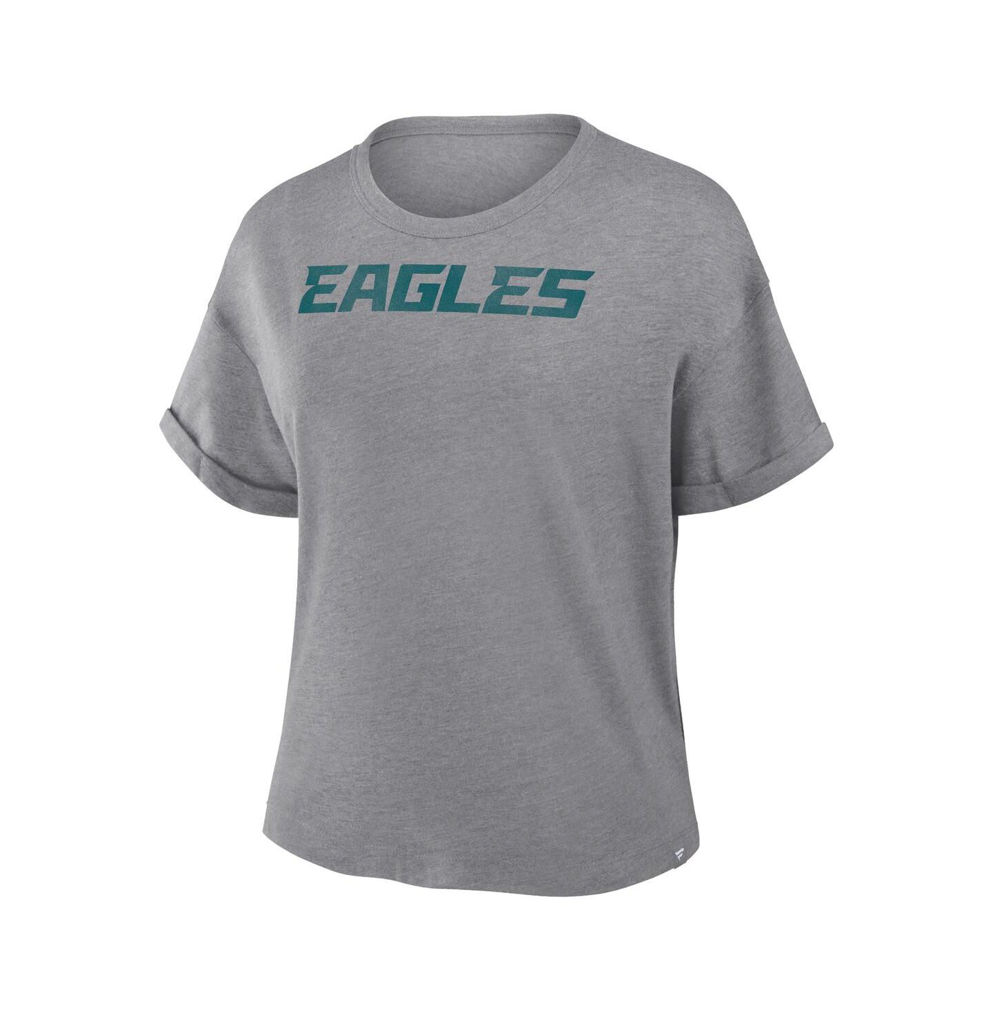 Женская футболка Fanatics Heather Gray Philadelphia Eagles Tri-Blend — фото 2