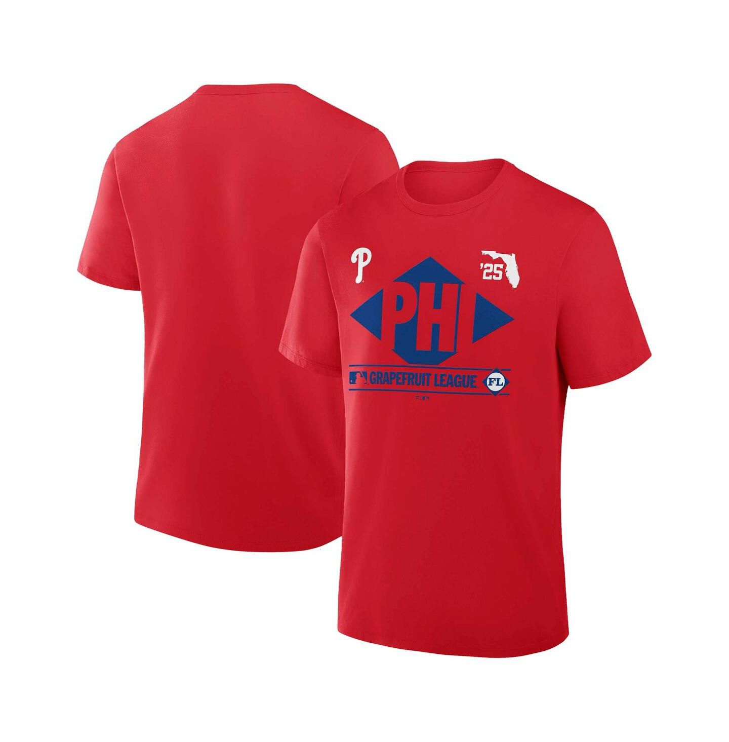 Мужская футболка Fanatics Red Philadelphia Phillies 2025 Spring Training Grapefruit League True Icon — фото 1