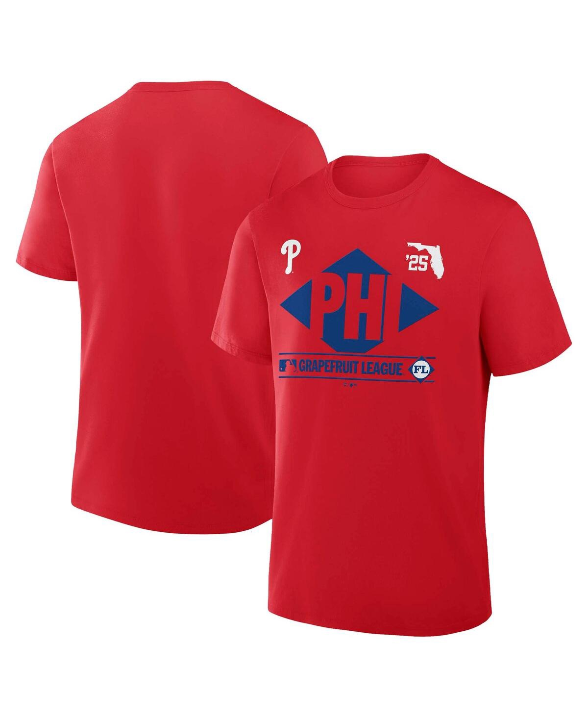 Fanatics Men's Red Philadelphia Phillies 2025 Spring Training Grapefruit League True Icon T-shirt In Red