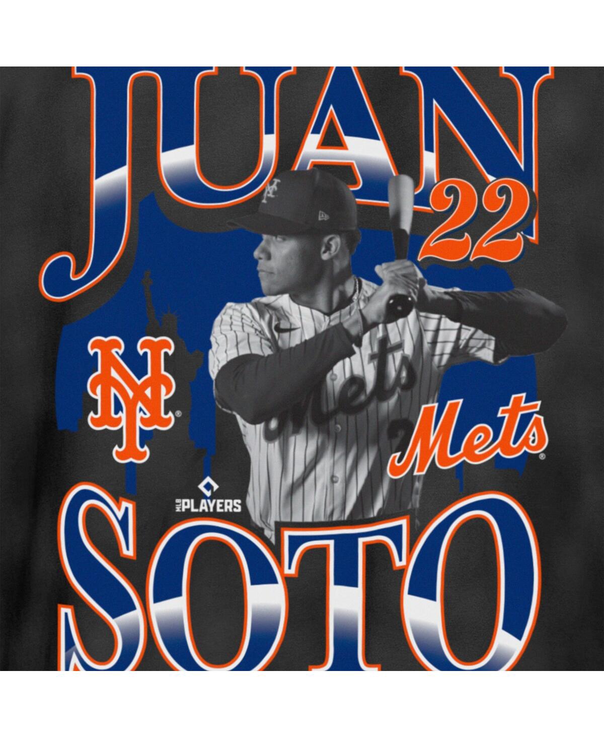 NEW ERA MEN'S JUAN SOTO BLACK NEW YORK METS BATTER UP PLAYER T-SHIRT 