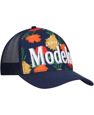 Men's Navy Modelo A-Frame Floral Trucker Adjustable Hat
